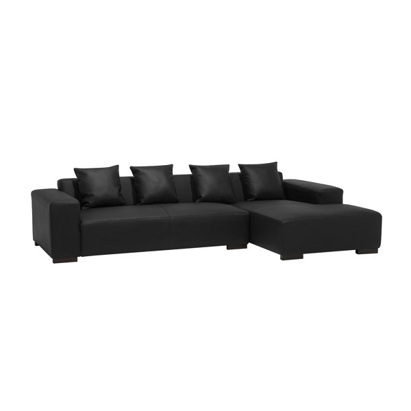 Ebern Designs Leather Corner Sofa Wayfair.co.uk